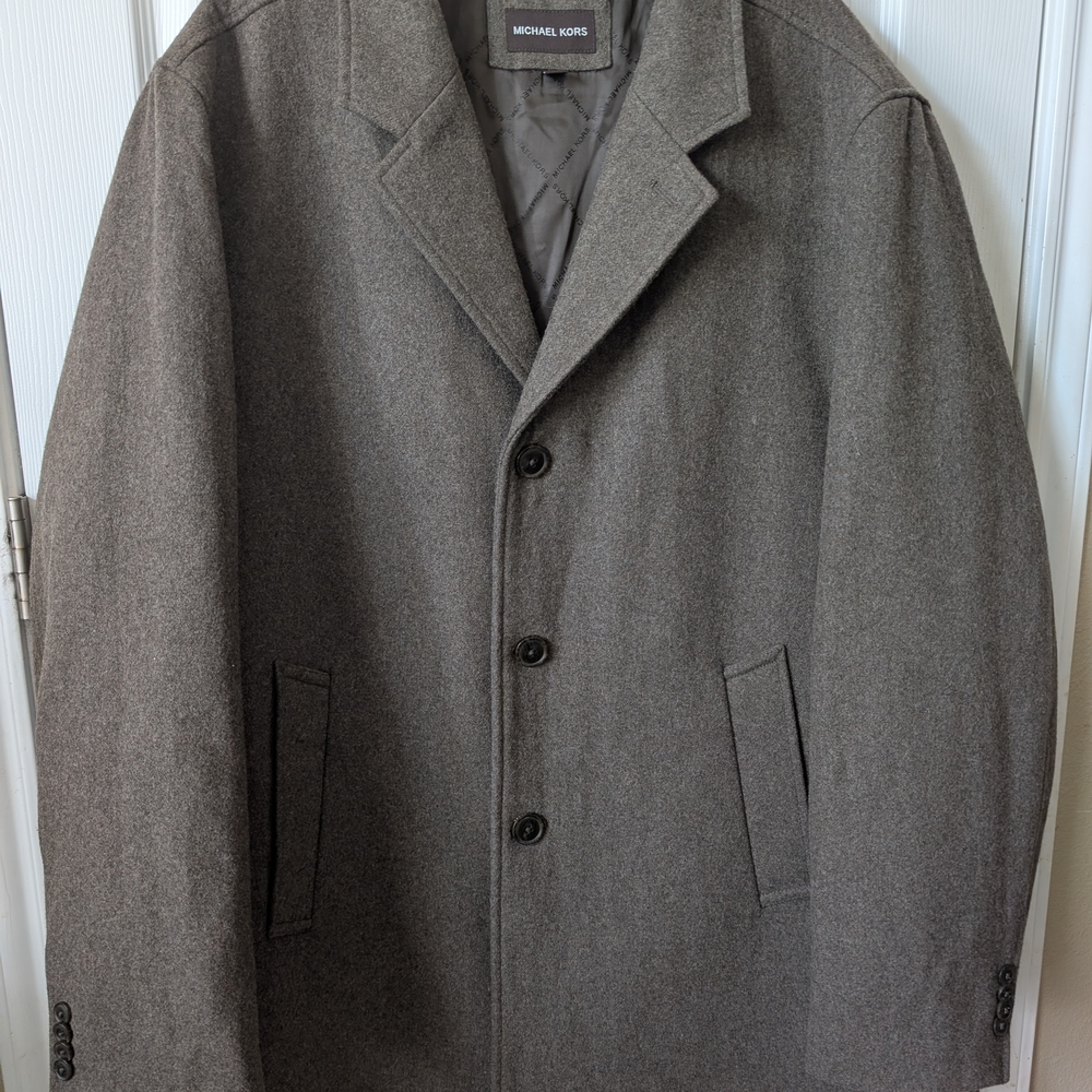 Michael Kors Brown Wool Pea Coat 3XL